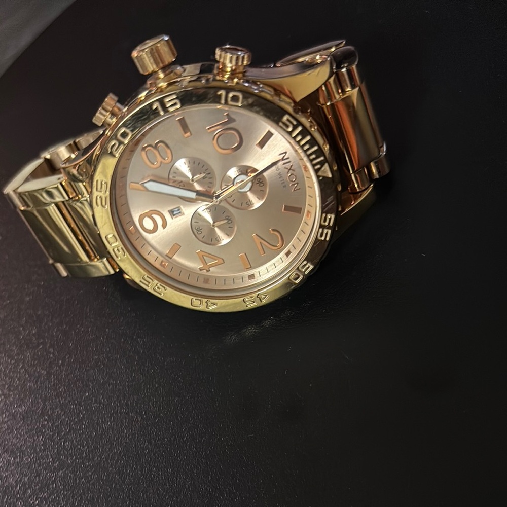 Nixon Gold Chronograph Watch